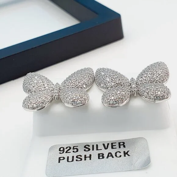 925 Sterling Silver Cubic Zircon Earrings, UU1P7A7113